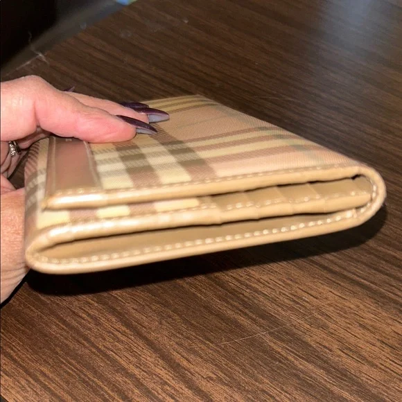 Burberry Beige and Brown Plaid Clutch